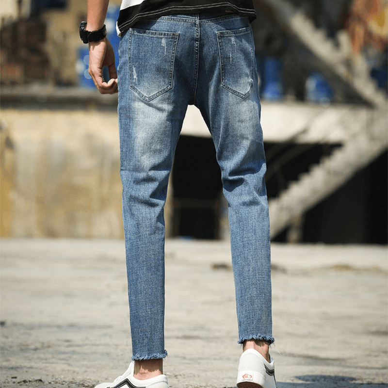 Casual Jeans Men'S Versatile Slim Pants Men'S Stretch Pants - MRSLM