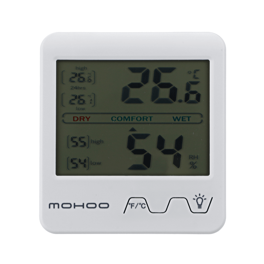 MOHOO Indoor Thermometer Hygrometer Digital Hygrometer Thermometer Temperature and Humidity Meter with Backlight for Room Home Greenhouse - MRSLM