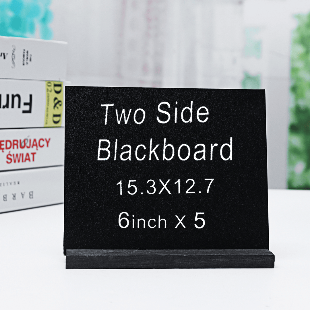 Blackboard Double Side Rustic Sign Message Board Cafe School with Base Stands - MRSLM