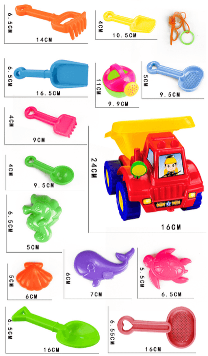 Children'S Beach Toy Car Set Baby Play Sand Digging Hourglass Large Shovel Bathing Water Cassia Tool - MRSLM