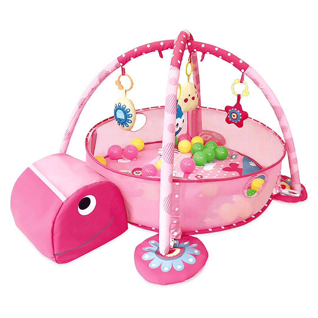 3-In-1 Children Play Mat Multifunctional Infant Activity Pad Playhouse Kids Gift with 30 Pcs Ocean Balls - MRSLM