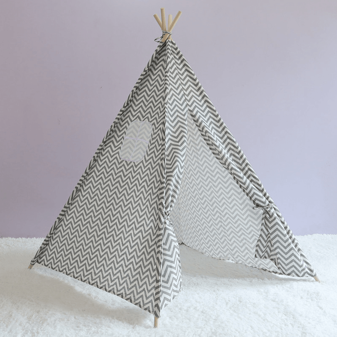 1.8M Kid Teepee Tent Folding Portable Childrens Playing House Game Tent Girls Boys Gift - MRSLM