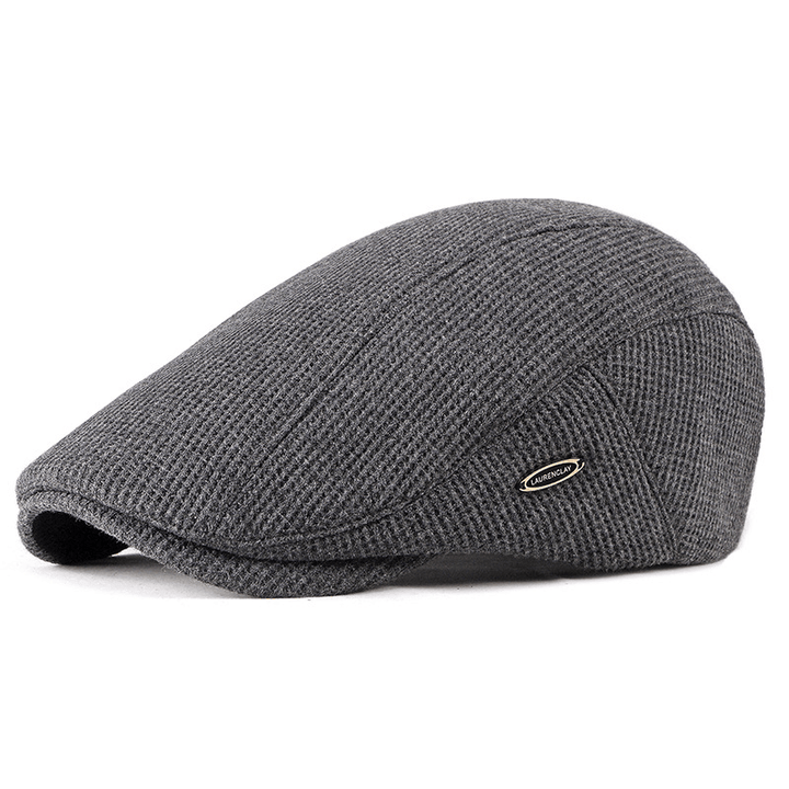 Men Visor Knit Newsboy Beret Caps Outdoor Casual Winter Cabbie Ivy Flat Hat - MRSLM