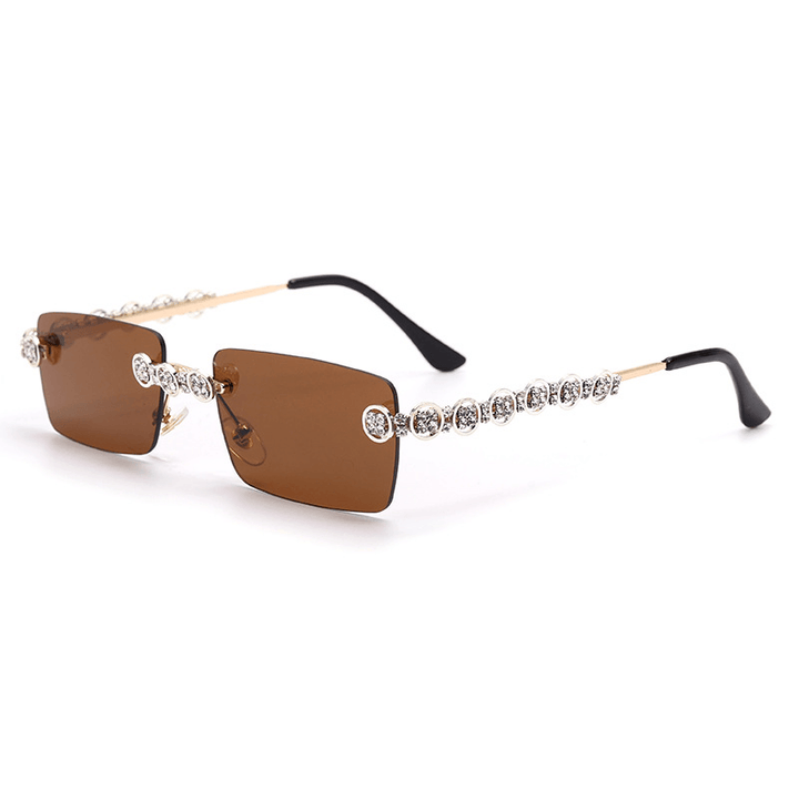 Fashion Retro Small Square Diamond Sunglasses - MRSLM