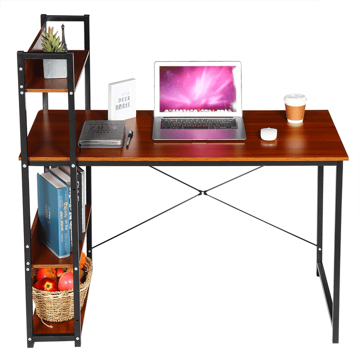 Computer Table Laptop Desk Stuednt Writing Study Desk Laptop Table Home Office Workstation with Book Shelf - MRSLM