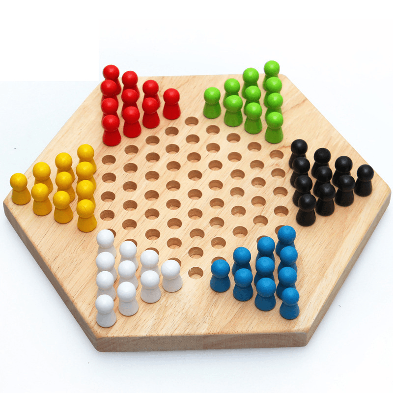 Wooden Puzzle Desktop Hexagon Checkers - MRSLM