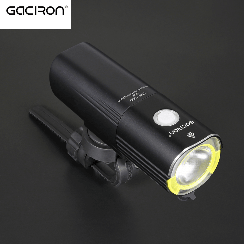 GACIRON 1000 LM Bicycle Light Front Handlebar Light 4500Mah IPX6 Waterproof LED Bike Light USB Rechargeable Power Bank Flashlight 6 Modes - MRSLM