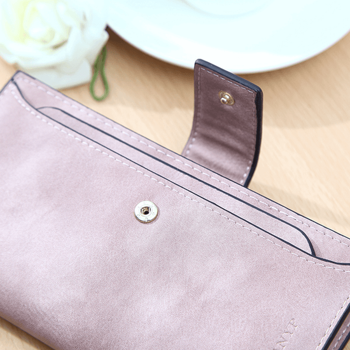 Women Matte Long Wallet Hasp Detachable Card Holder Coin Bags Clutches Bags - MRSLM