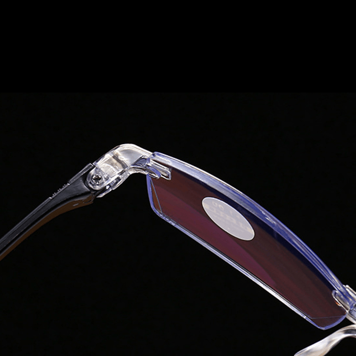 Unisex Anti-Blue Light Frameless HD Diamond Trimming Dual-Use Reading Glasses Presbyopic Glasses - MRSLM