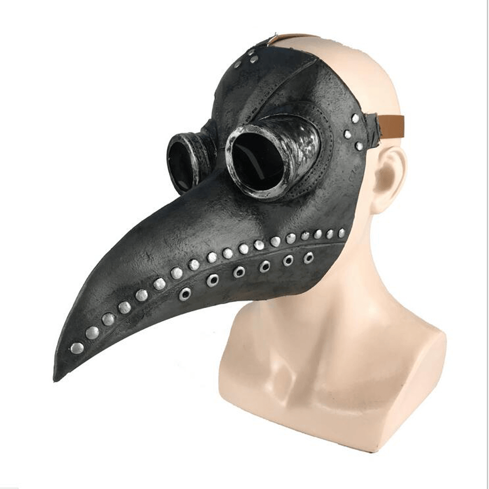 Halloween Medieval Steampunk Plague Doctor Bird Mask Latex Punk Cosplay Masks Long Nose Beak Adult Halloween Event Cosplay Props - MRSLM