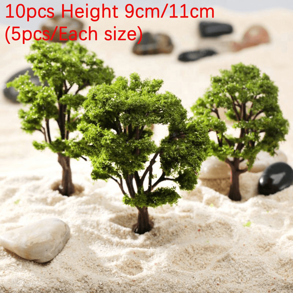 10Pcs 9Cm HO OO Scale Model Trees Train Railroad Layout Diorama Wargame Scenery - MRSLM