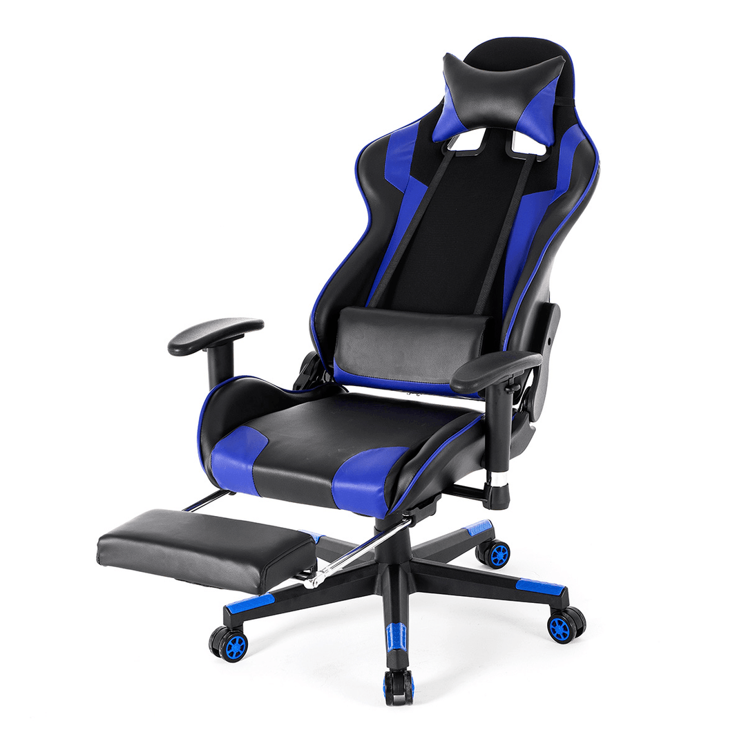 Racing Style Ergonomic High-Back Computer Gaming Chair 90°-180° Reclining Internet Cafe Seat Household Folding Armchair with Footrest Office - MRSLM