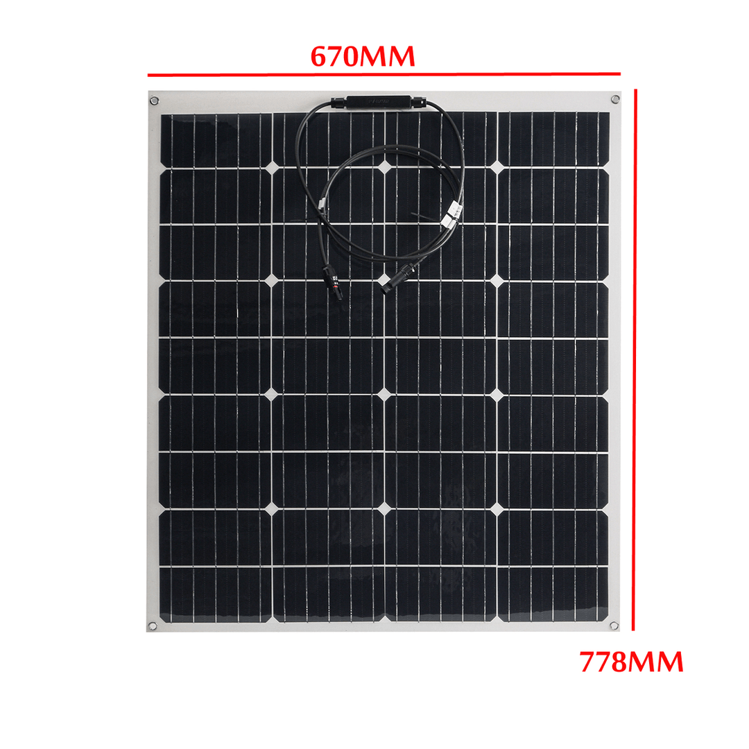 100W 18V Highly Flexible Monocrystalline Solar Panel Tile Mono Panel Waterproof - MRSLM