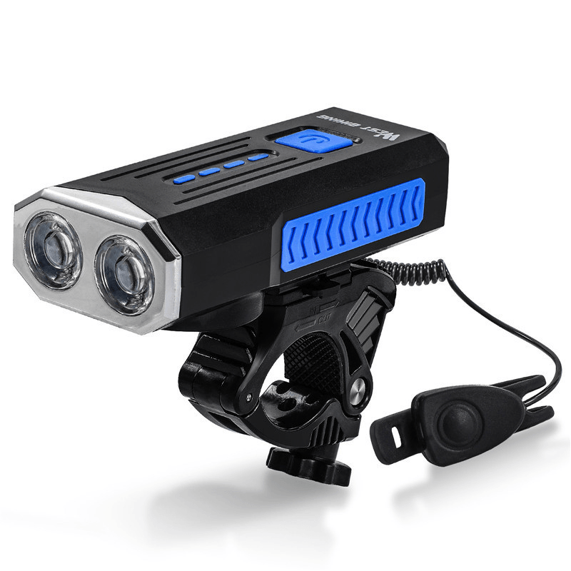 WEST BIKING 2XT6 1000Lumens 4000Mah 3Modes Bicycle Headlights with Speaker High-Capacity USB Charging Bicycle Horn Light - MRSLM