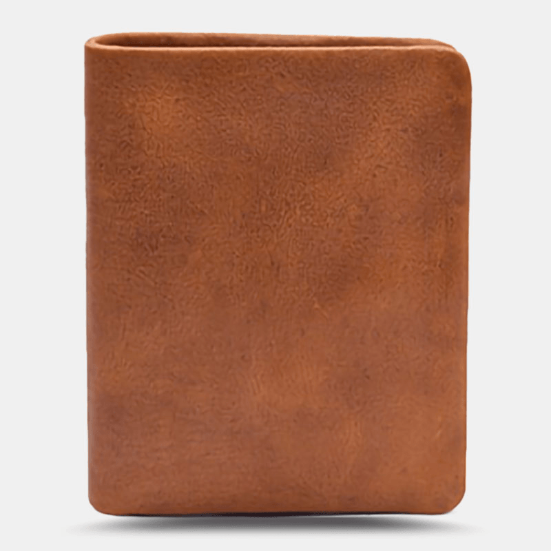 Ekphero Men Vegetable Tanned Cowhide Bifold Short Wallet Card Case Money Cllip - MRSLM