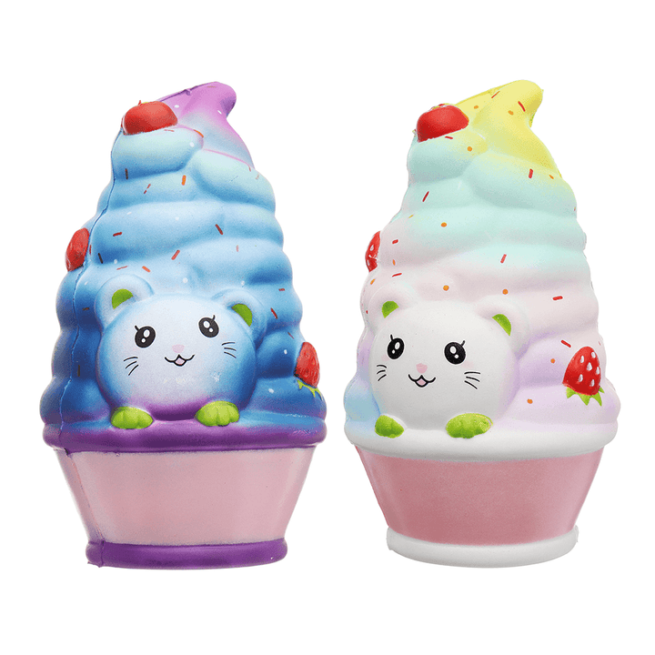 Leilei Cat Ice Cream Squishy 12CM Slow Rising with Packaging Collection Gift Soft Toy - MRSLM