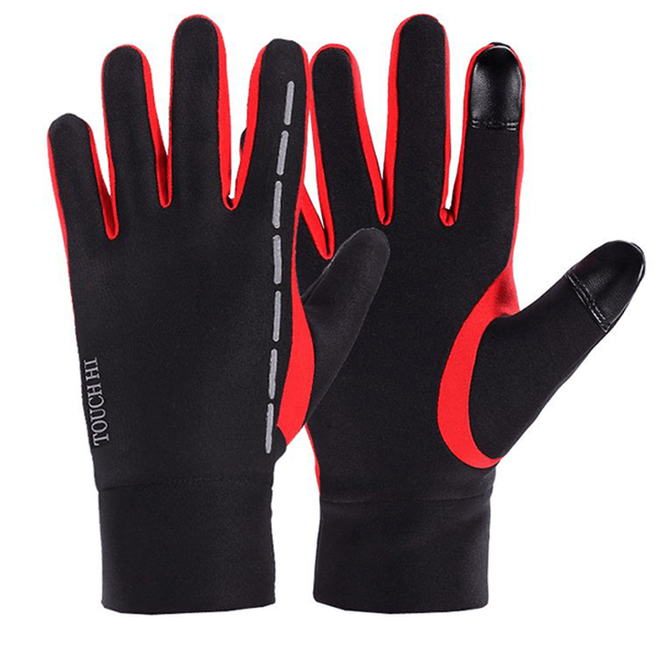 Mens Anti-Skid Fleece Outdoor Cycling Gloves Winter Warm Full Finger Windproof Mittens - MRSLM