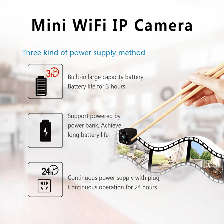 1080P HD Mini Wifi IP Camera 360° 2MP Night Vision Moving Detection Alarm Push Recorder Camcorder DVR IP Camera Baby Monitors for Remote Live Broadcast Baby Care - MRSLM