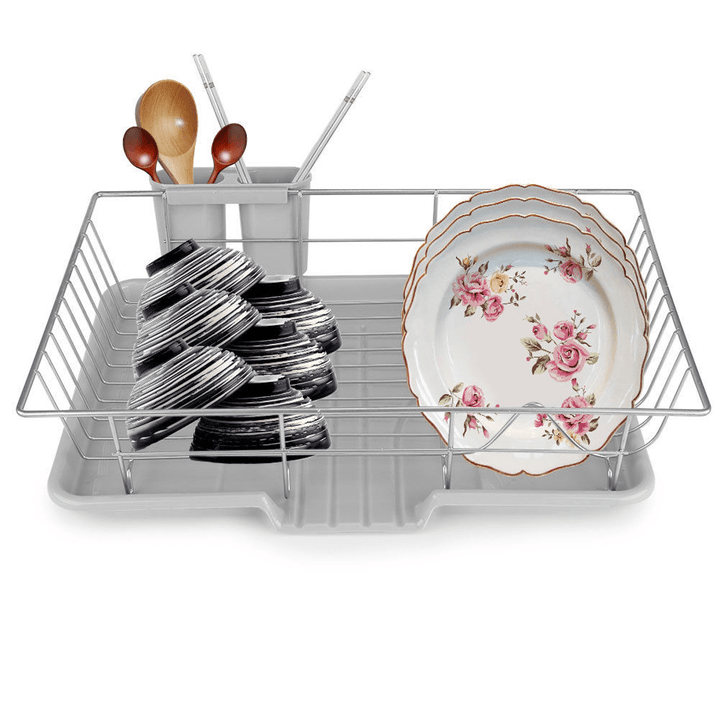 Stainless Steel Dish Rack Utensils Holder Side Drainer Drying Tray Drain Shelf - MRSLM