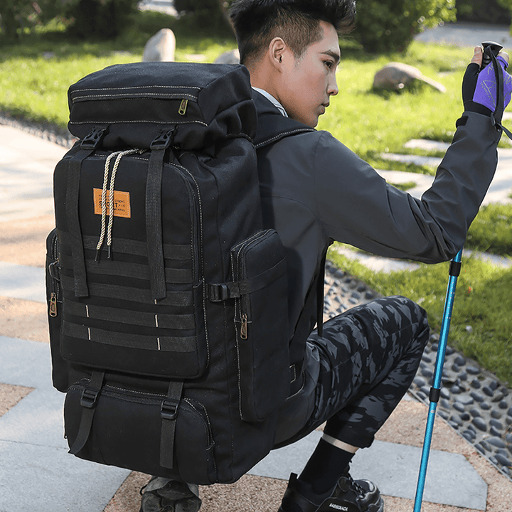 ZANLURE 80L Nylon Waterproof Tactical Backpack Outdoor Military Rucksacks Sports Camping Hiking Trekking Fishing Hunting Bags - MRSLM