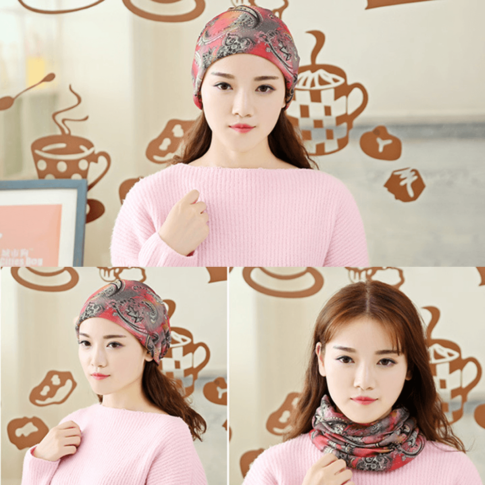 Women Multi-Purpose Printing Turban Cap Casual Summer Outdoor Neck Gaiter Good Elastic Soft Beanie Hat - MRSLM