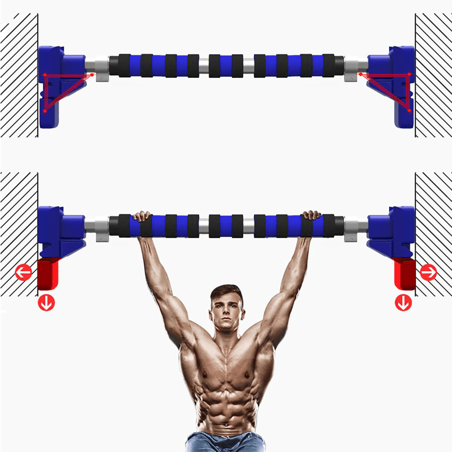 Max Load 500Kg Door Horizontal Bars Workout Push up Training Steel Bar Home Sport Fitness Sit-Ups Exercise Tools - MRSLM