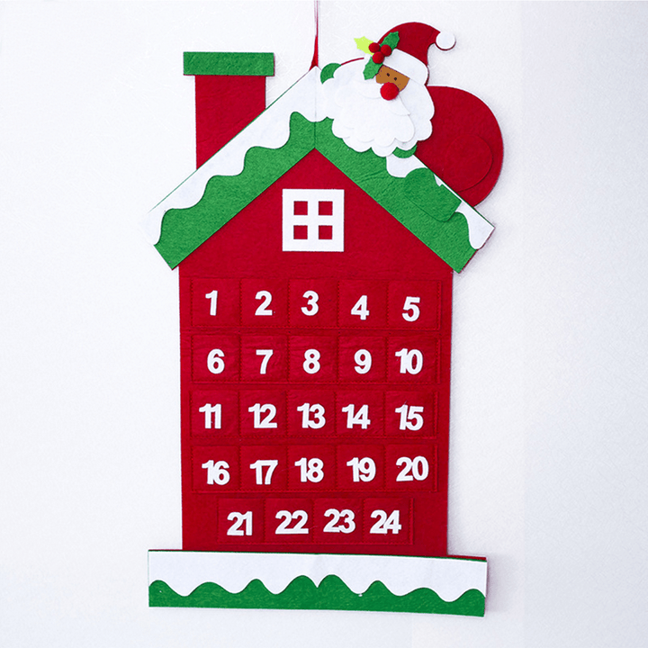 Christmas Tree Advent Calendar Felt Fabric Holiday Countdown Christmas Display Decor - MRSLM