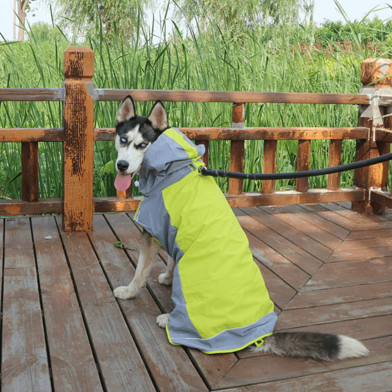 Pet Big Dog Raincoat Waterproof Clothes for Small Large Dogs Jumpsuit Rain Coat Hooded Overalls Cloak Labrador - MRSLM