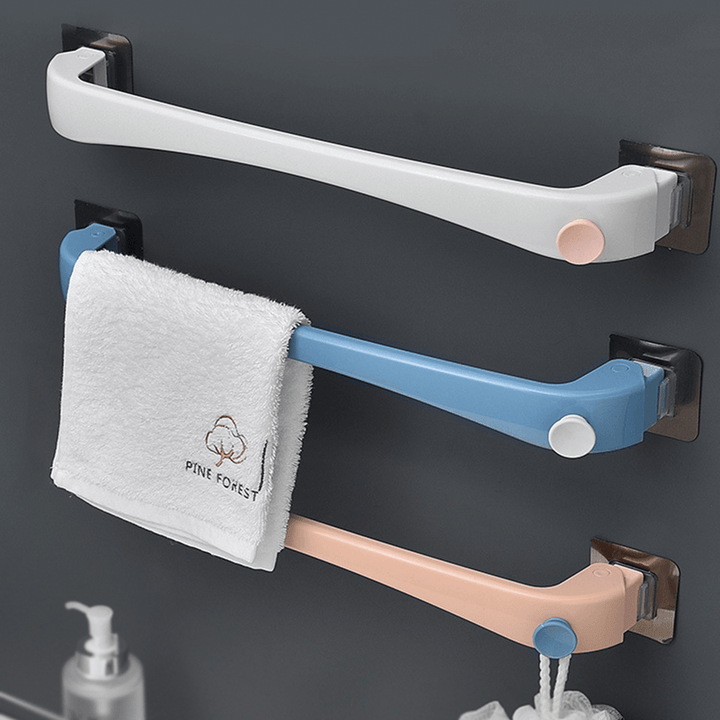 Multi-Function Useful Towel Rail Rack Holder Wall Mounted Bathroom Self-Adhesive Hanging Hanger Shelf Rack Holder for Bathroom Storage - MRSLM