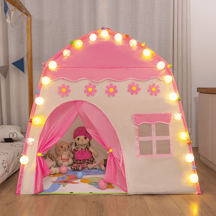 130CM Kids Folding Portable Tent Children Large Play House Girls Pink Princess Castle Child Room Decor Gifts - MRSLM