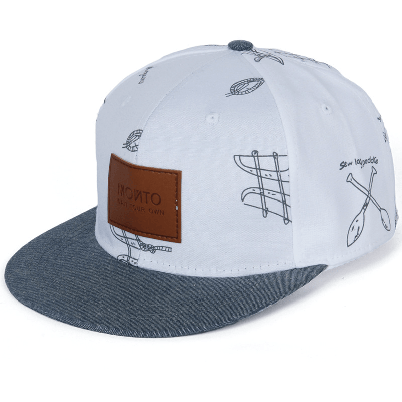 Letter Patch Graffiti Casual Denim Baseball Cap - MRSLM