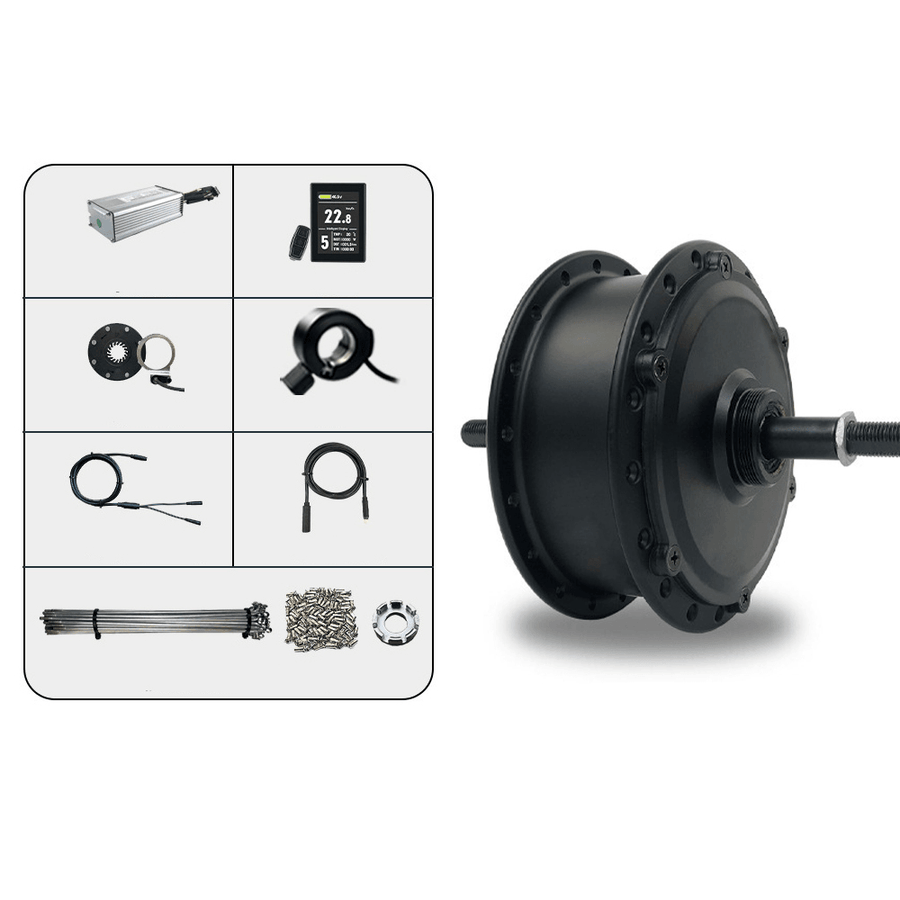 Electric Bike Rear Motor Set 36V 250W 26/27.5/29Inch Brushless Gear Hub Motor with Spokes Controller Pas Sensor Thumb Throttle MTB Bicycle Conversion Set - MRSLM