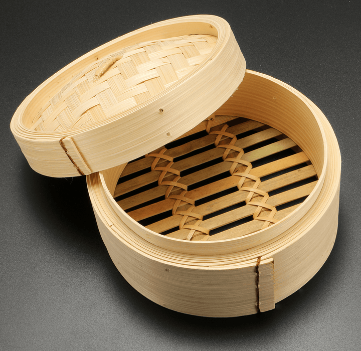 Bamboo Steamer 6" Chinese Cantonese Dim Sum Basket Rice Pasta Cooker Cook Lid - MRSLM