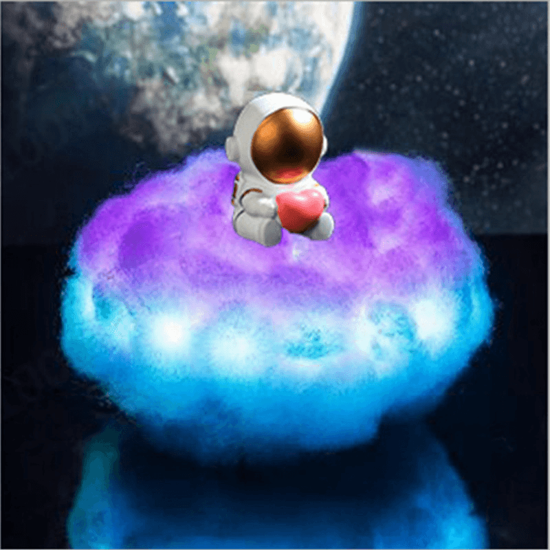 5W Clouds Astronaut Lamp USB Night Light Dimmable LED 3D Remote Control 12 Colour - MRSLM