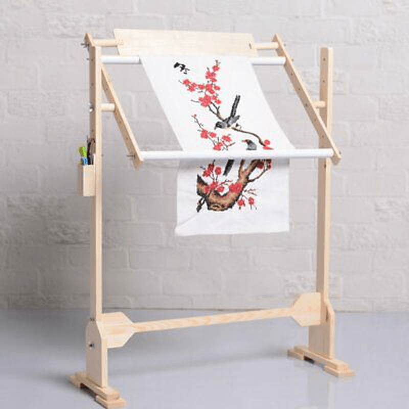 S/M/Lcross Stitch Frame Hoop Embroidery Shelf Rack Adjustable Wooden Stand Desktop U - MRSLM