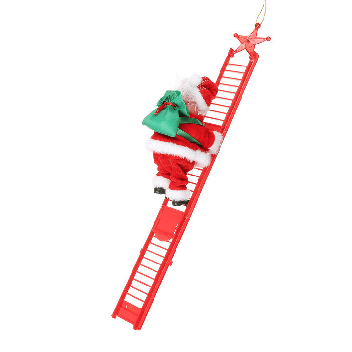 Electric Santa Claus Climbing Ladder Music Decor Christmas Tree Ornaments Gift - MRSLM