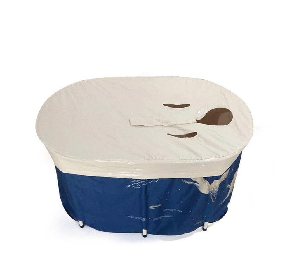 Bath Sauna Adult Folding Bathtub Bath Barrel Household Large Tub Thickened Adult Bath Tub Full Body Hot Tub with Lid Set - MRSLM