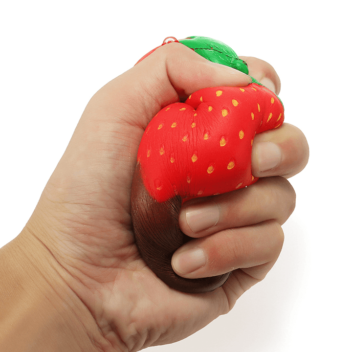 Squishy Rainbow Jam Chocolate Strawberry Jumbo 10Cm Soft Slow Rising Fruit Collection Gift Decor Toy - MRSLM