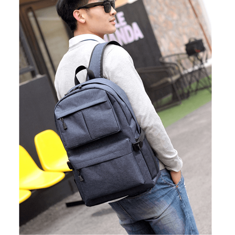 Men Waterproof Laptop Backpack Travel Bag with USB Charging Port - MRSLM