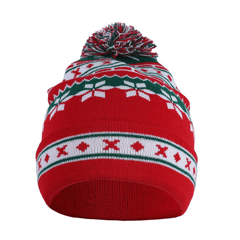 Men Women Vintage Santa Christmas Knit Hat Outdoor Windproof Earmuffs Gift Beanie Cap - MRSLM