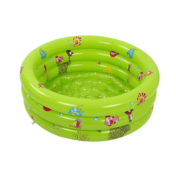 80CM 3 Ring Inflatable round Swimming Pool Toddler Children Kids Outdoor Play Balls - MRSLM