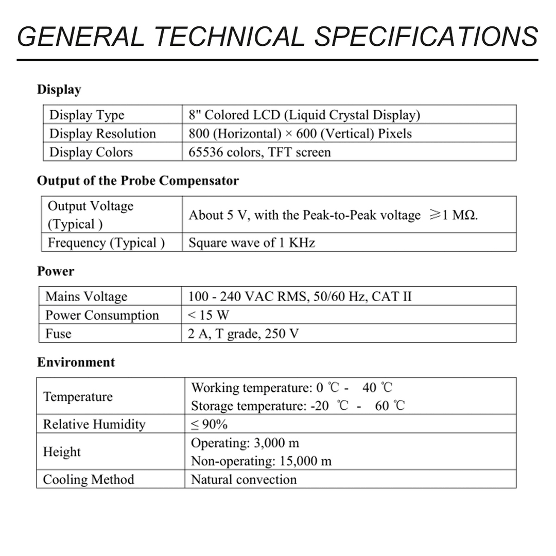 Owon EDS202E/EDS202E-V 2-CH 100Mhz 1Gs/S Digital Storage Oscilloscope with 8-Inch LCD Display 10M Memory Handheld Portable Oscillometer - MRSLM