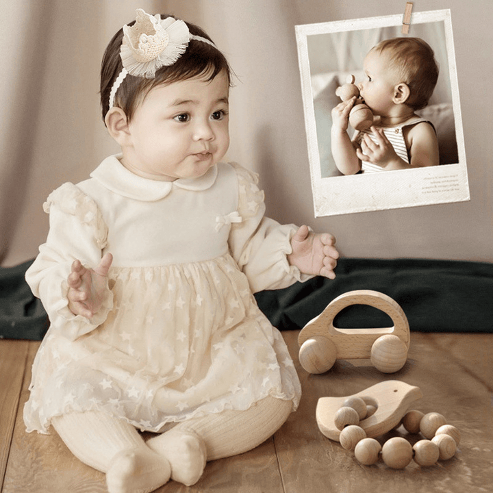 Wooden Rattle Bed Bell Parent-Child Interactive Children'S Toy - MRSLM