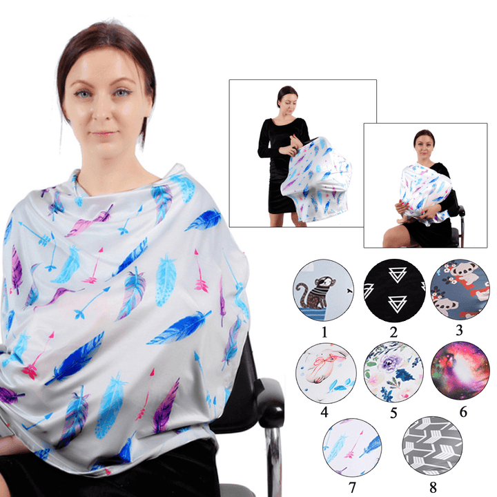 Multifunctional Breathable Nursing Breast Feeding Scarf Stroller Shade Cover Long Cotton Shawl Wraps - MRSLM