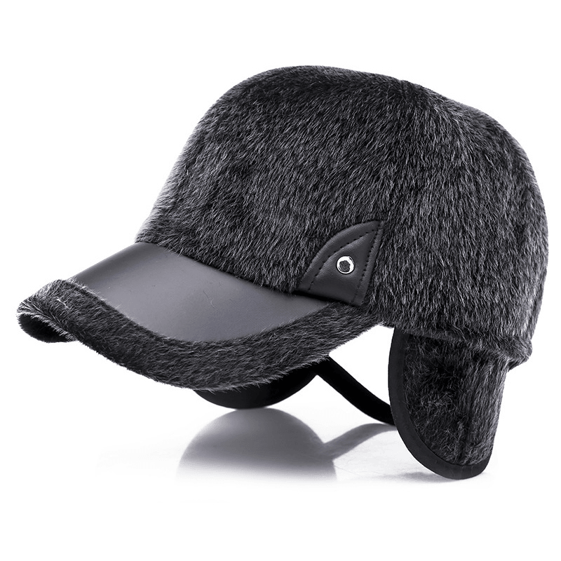 Artificial Marten Hair Earmuffs Baseball Cap Peaked Hat - MRSLM