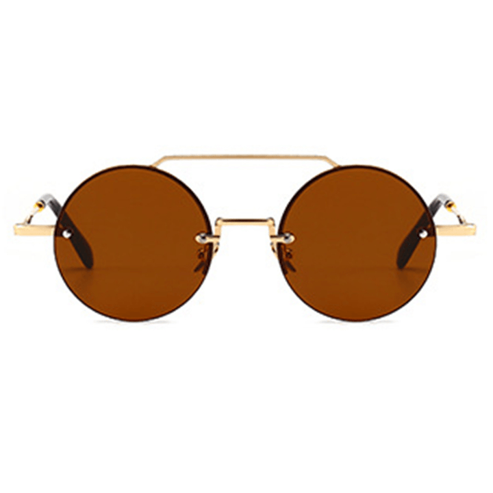 Men Women Outdoor Casual Narrow Frame Modern Retro round Sunglasses - MRSLM