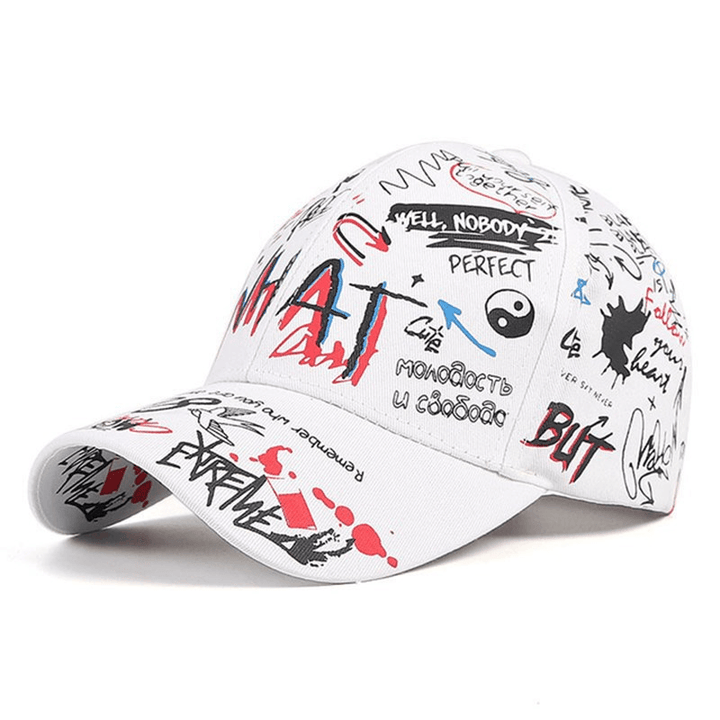 New WHAT Graffiti Baseball Cap Hip Hop Tide Hat Summer Travel Shade Caps Men Women Outdoor Sports Casual Hats Snapback Hats Gorr - MRSLM