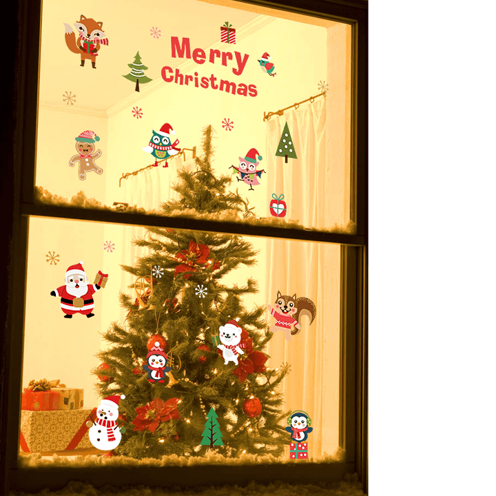 Miico SK6038 Christmas Sticker Novetly Cartoon Wall Stickers for Kids Room Decoration Christmas Party - MRSLM