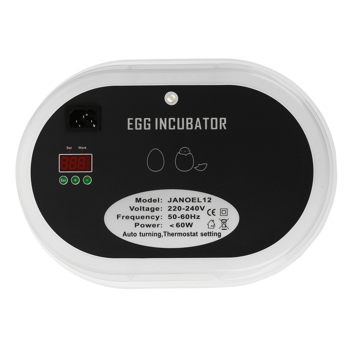 12 Eggs Incubator Fully Automatic Chicken Poultry Duck Quail Egg Hatcher - MRSLM