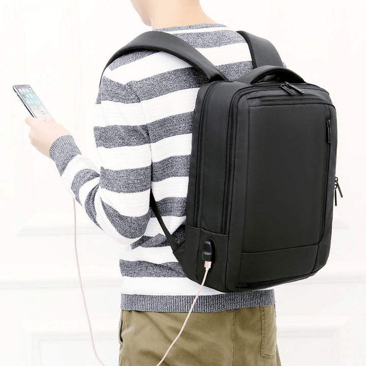 Men 15.6 Inch USB Charging Business Laptop Bag Backpack - MRSLM